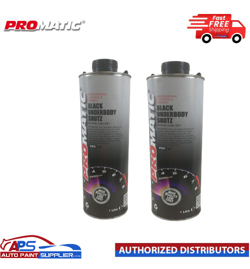 2 X PROMATIC SCHUTZ UNDER SEAL UNDERBODY RUST PROTECTION PROTECTOR BLACK 1LTR